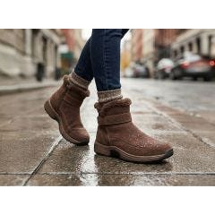 brown boots in rain