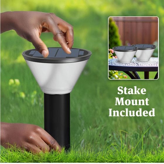 Solar Bollard Lamp with stakes included 