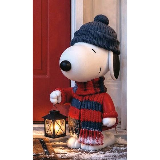 snoopy greeter on porch
