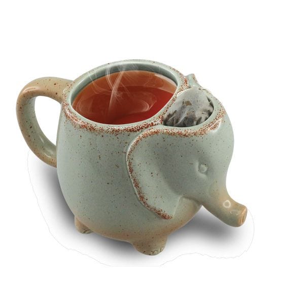 Rustic Elephant Tea Mug (Set of 2)