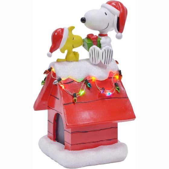 7.5” Snoopy Holiday Dog House
