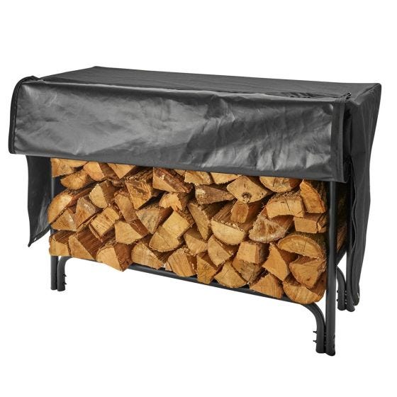 Outdoor Covered Rack Patio Wood Rack and Cover