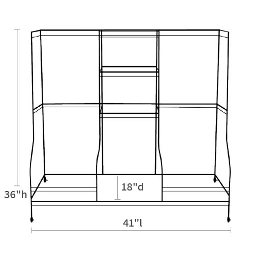 Product dimensions diagram showing measurements